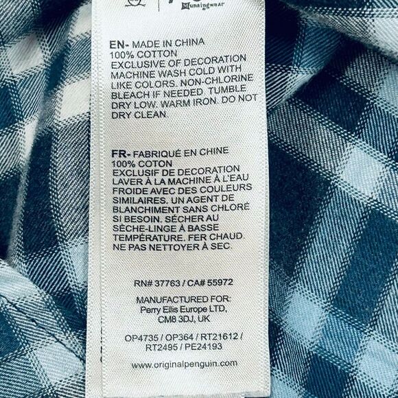 Original Penguin by Musingwear Men's Large‎ Plaid Long Sleeve Button Down Shirt - Picture 4 of 16